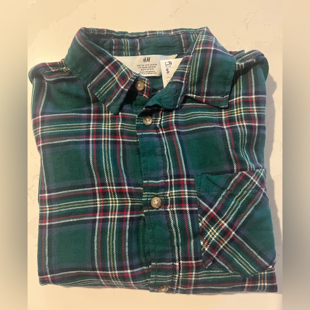 H&M button front long sleeve shirt size 8 NEW
